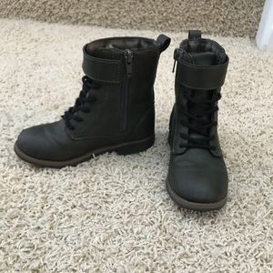 Dark Green combat-style boots